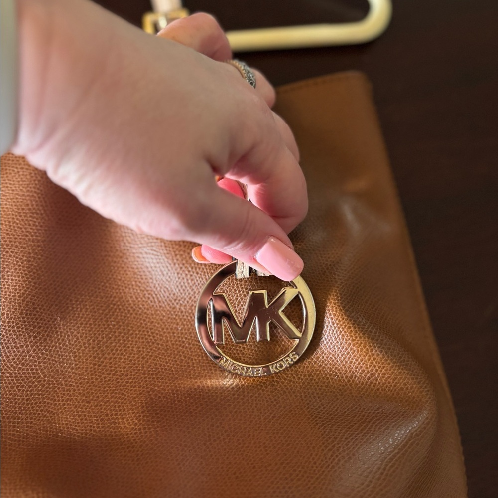 Michael Kors Brown Leather Tote Bag - Picture 2 of 5